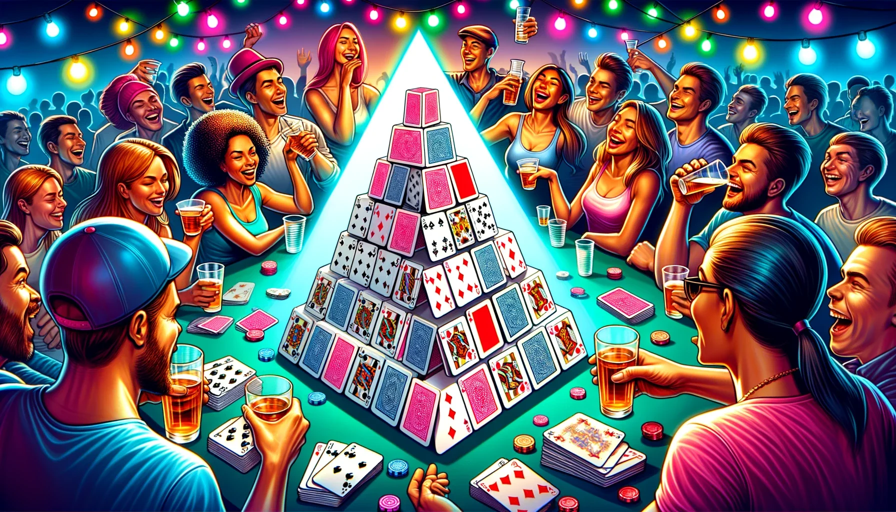 Pyramid drinking card game